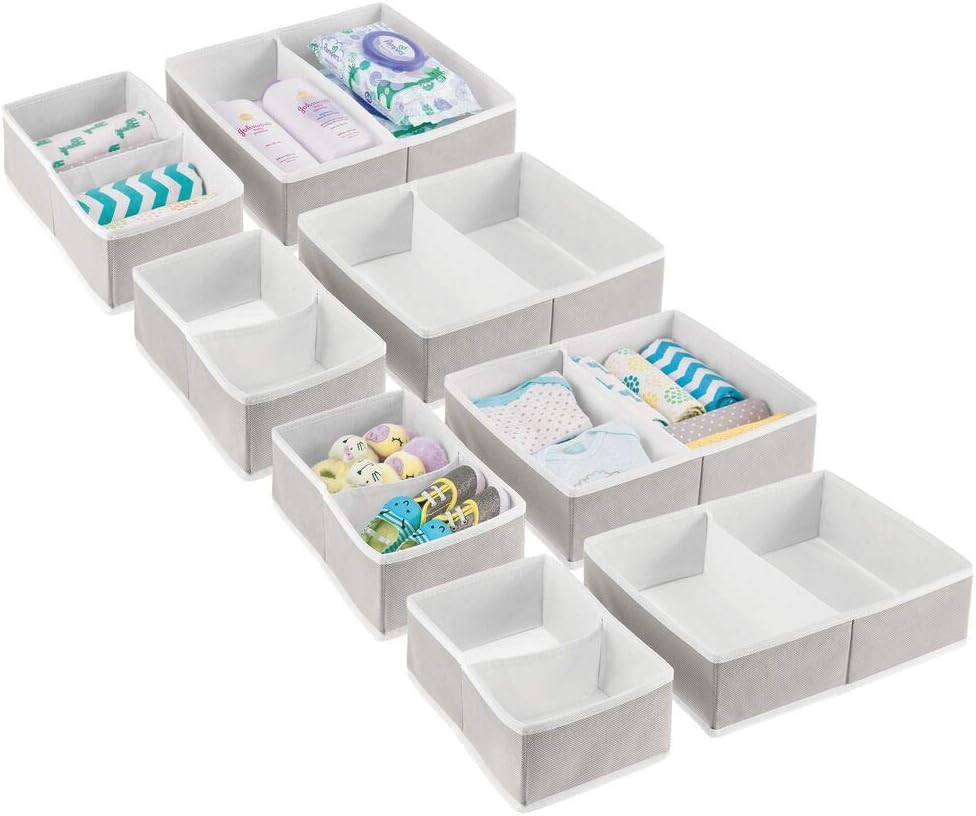 mDesign Soft Fabric Dresser Drawer and Closet Storage Organizer Set for Child/Kids Room, Nursery,... | Amazon (US)