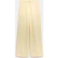 M&S Wide Leg Trousers with Linen (6-16 Yrs) Pale Yellow | Marks & Spencer (UK)