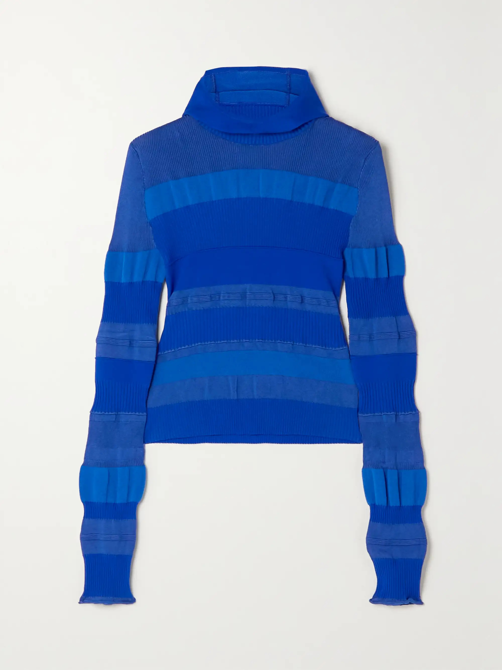 Striped ribbed-knit hooded turtleneck sweater | NET-A-PORTER (US)