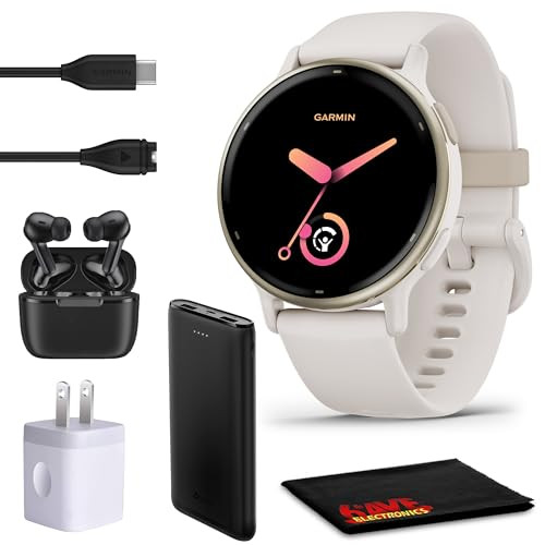Garmin Vivoactive 5 Fitness Tracker Smart Watch for Women & Men with Cream Gold Aluminum Bezel & Ivory Case and Silicone Band with 11 Days Battery Life and Bright 1.2” AMOLED Touchscreen Display | Amazon (US)