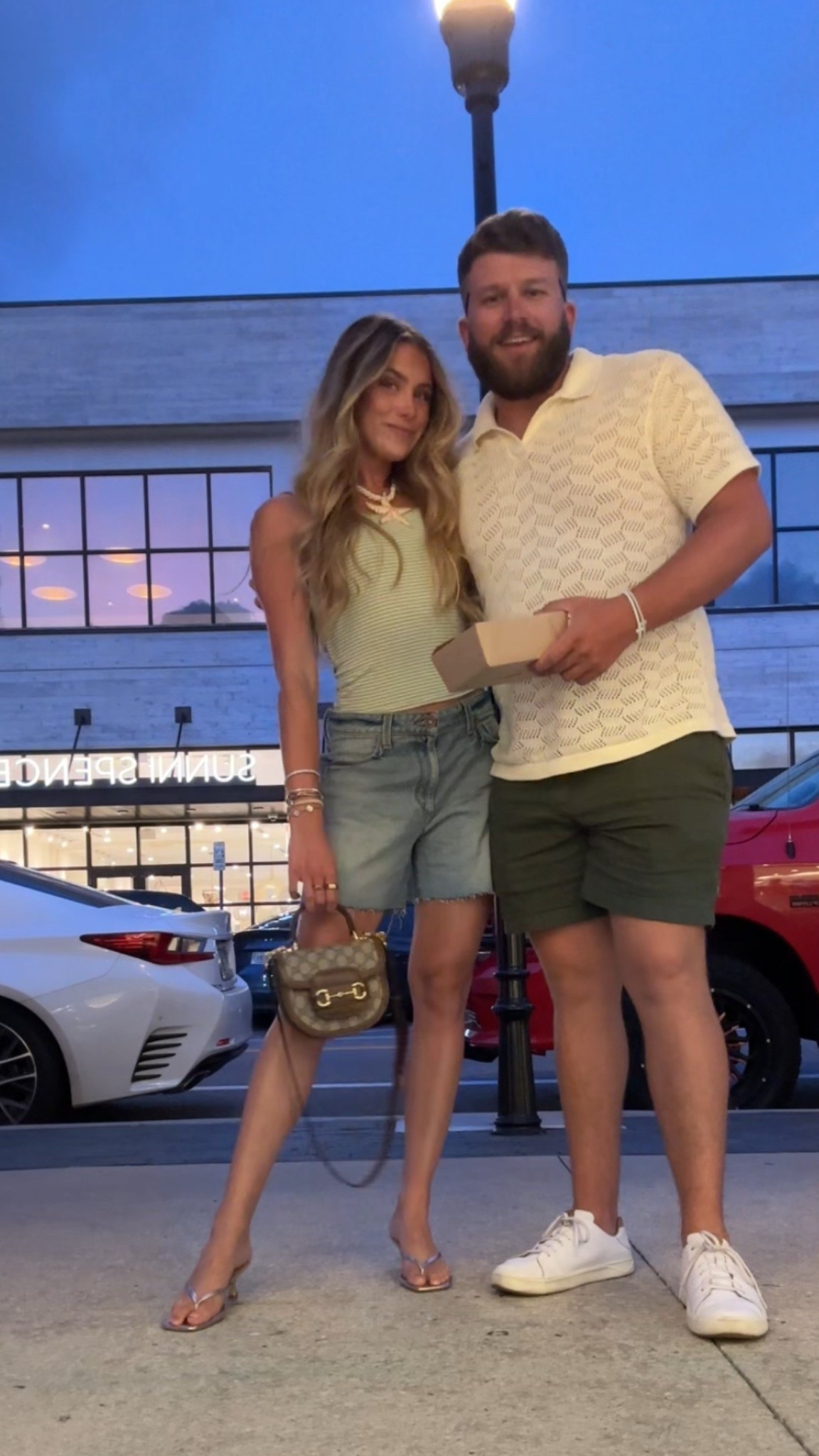 JOEYS OUTFIT: AE 7" Flex Linen-Blend Trekker Short Color: Green Size: M  and AE Weekend Textured Button-Up Sweater Polo Shirt Color: Frosty Cream Size: M.
My heels are actually from Walmart! Size 7 (size down)! Madden Girl Women's Charlene Thong 2 inch Kitten Heel Sandal. My shorts are from Edyson (I can’t link) and my tank is size XS from hollister. It’s so comfy. My necklace is from Zara but I also have similar Target ones linked. 

#outfit #fashion #style #ootd #ootn #outfitoftheday #fashionstyle  #outfitinspiration #outfitinspo #tryon #tryonhaul #lookbook #outfitideas #currentlywearing #styleinspo #outfitinspiration outfit, outfit of the day, outfit inspo, outfit ideas, styling, try on, fashion, affordable fashion. 

#LTKStyleTip #LTKSeasonal #LTKMens