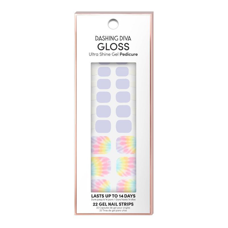 Dashing Diva Gloss Ultra Shine Gel Pedicure - Tie Dye Vibes - 22pc | Target