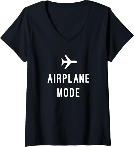 Womens Airplane Mode V-Neck T-Shirt | Amazon (US)