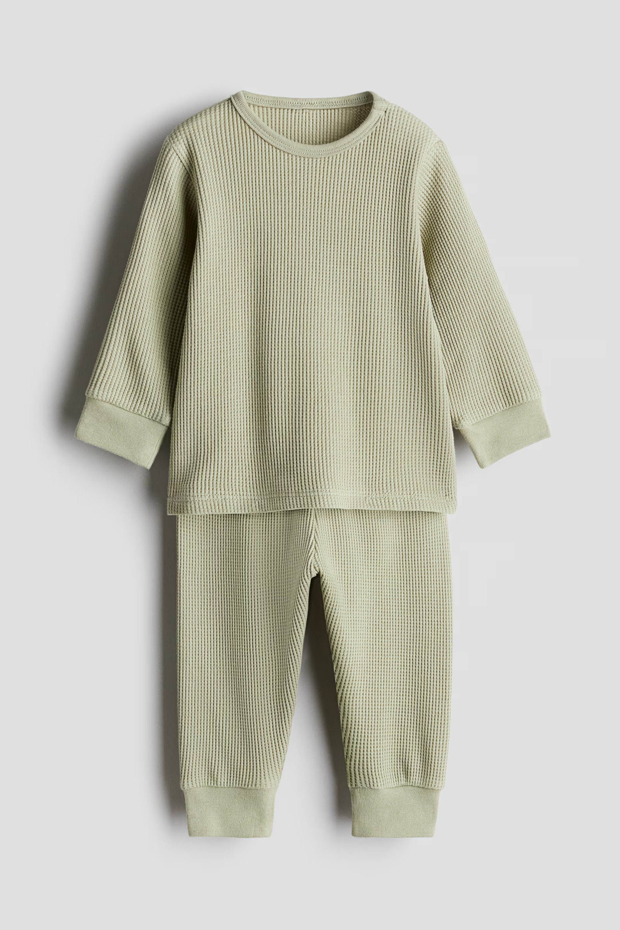 Waffled Cotton Set - Light dusty green - Kids | H&M US | H&M (US + CA)