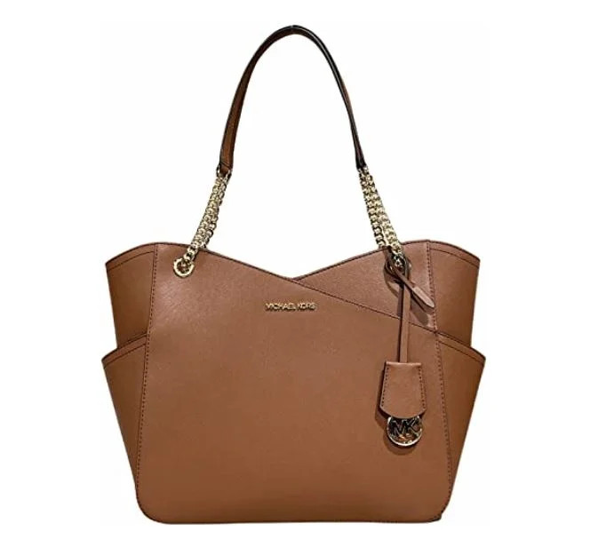 Michael Kors Saffiano Leather Large Jet Set Shoulder Tote Bag with Chain, Luggage | Walmart (US)