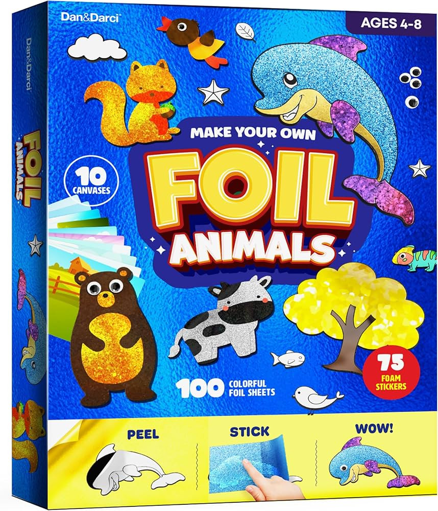 Foil Art Kit for Kids - Arts and Crafts for Kids Ages 4-8, 4-6, 5-7, 5-8, 6-8 - 5 Year Old Girl G... | Amazon (US)