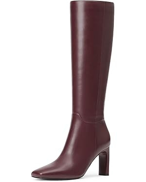 Modatope Knee High Boots for Women Square Toe Chunky Heel Long Tall Fall Boots for Women | Amazon (US)