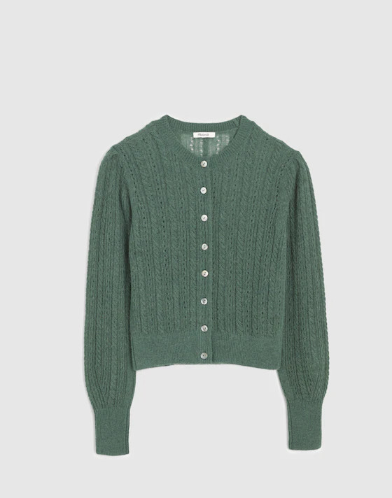 Pointelle-Stitch Cardigan in Alpaca Blend | Madewell | Madewell