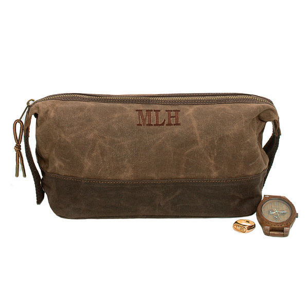 Personalized Waxed Canvas Dopp Kit | Marleylilly