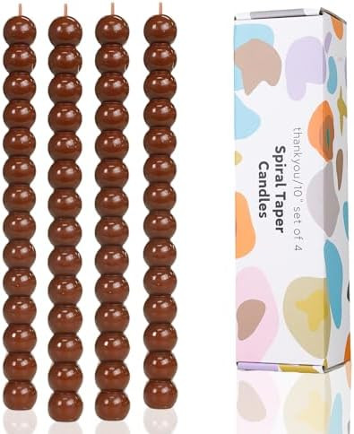 Brown Spiral Taper Candles Twisted Candle Conical Stick Candles for Holiday Wedding Party Wax Uns... | Amazon (US)