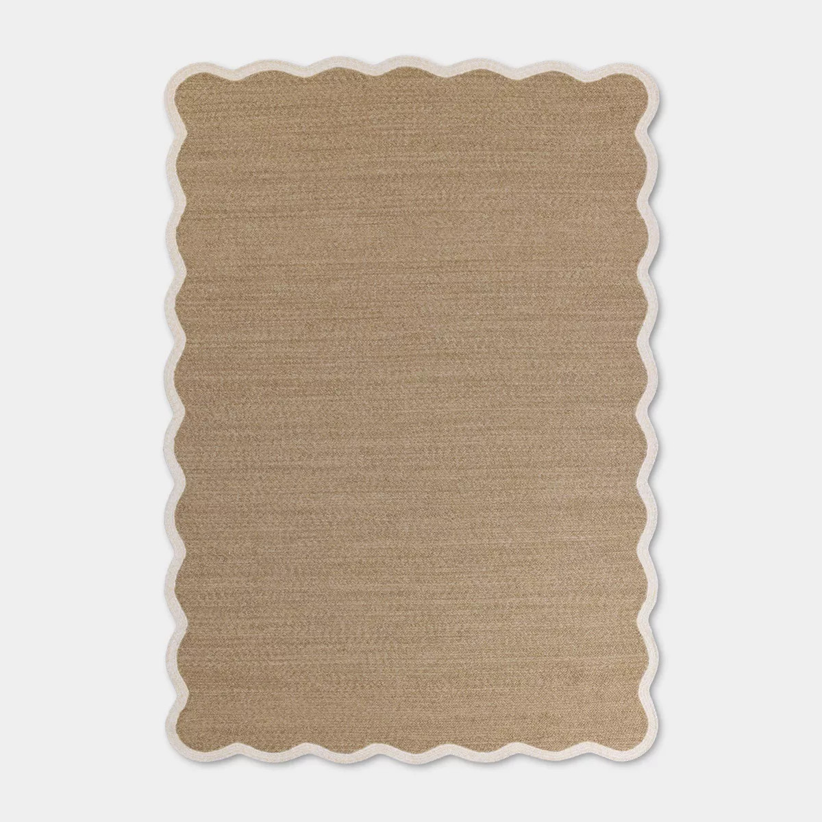 7'x10' Natural Scallop Braid Rectangular Braided Area Rug White - Threshold™ | Target