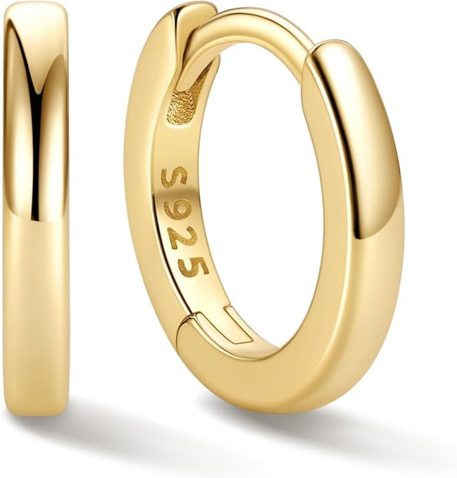 ChicSilver 925 Sterling Silver Huggie Hoop Earrings Small Hoop Earrings for Women Hypoallergenic ... | Amazon (US)