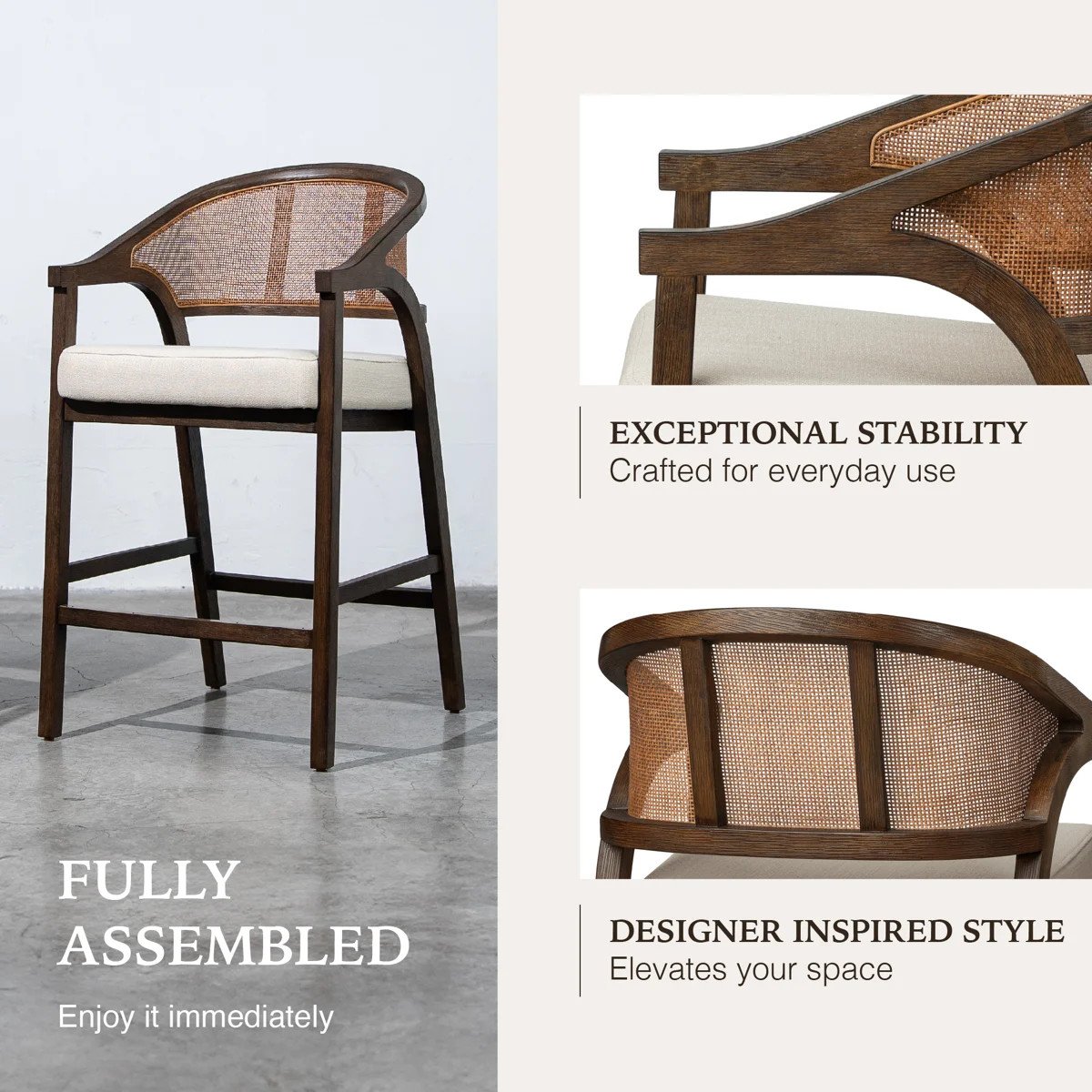 Maven Lane Chloe Stool Fabric Upholstery | Wayfair North America