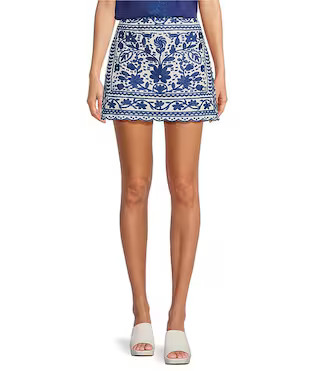 Laken Floral Embroidered Mini Pencil Skirt | Dillard's