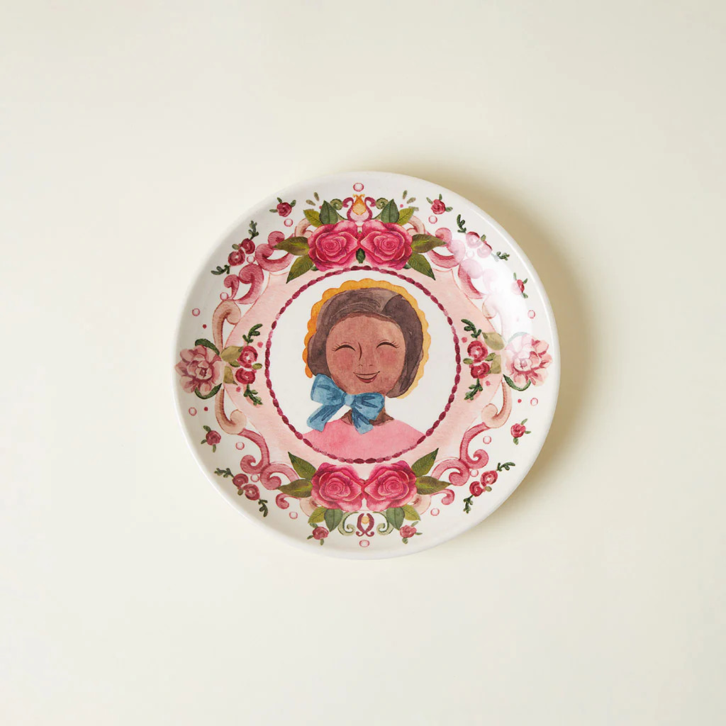 Pink Cute American Girl® Addy Portrait Dessert Plate | Posh Peanut® | Posh Peanut