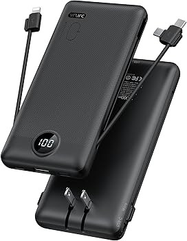 Portable Charger,Power Bank Built-in Cables and AC Wall Plug,VRURC USB C Portable Bank 10000mAh,T... | Amazon (US)