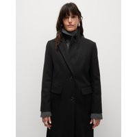Womens M&S Collection Single Breasted Longline Tailored Coat - Black | Marks and Spencer AU/NZ