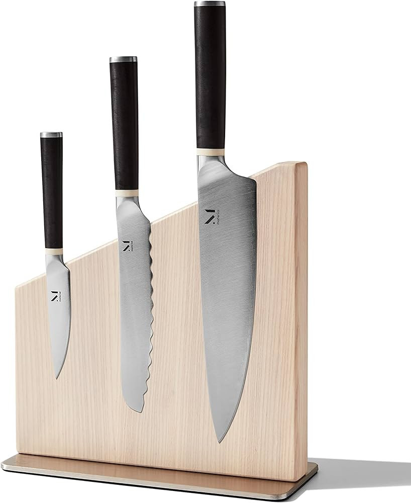 MATERIAL Knife Trio + Stand (Almost Black/White Ash) | Amazon (US)