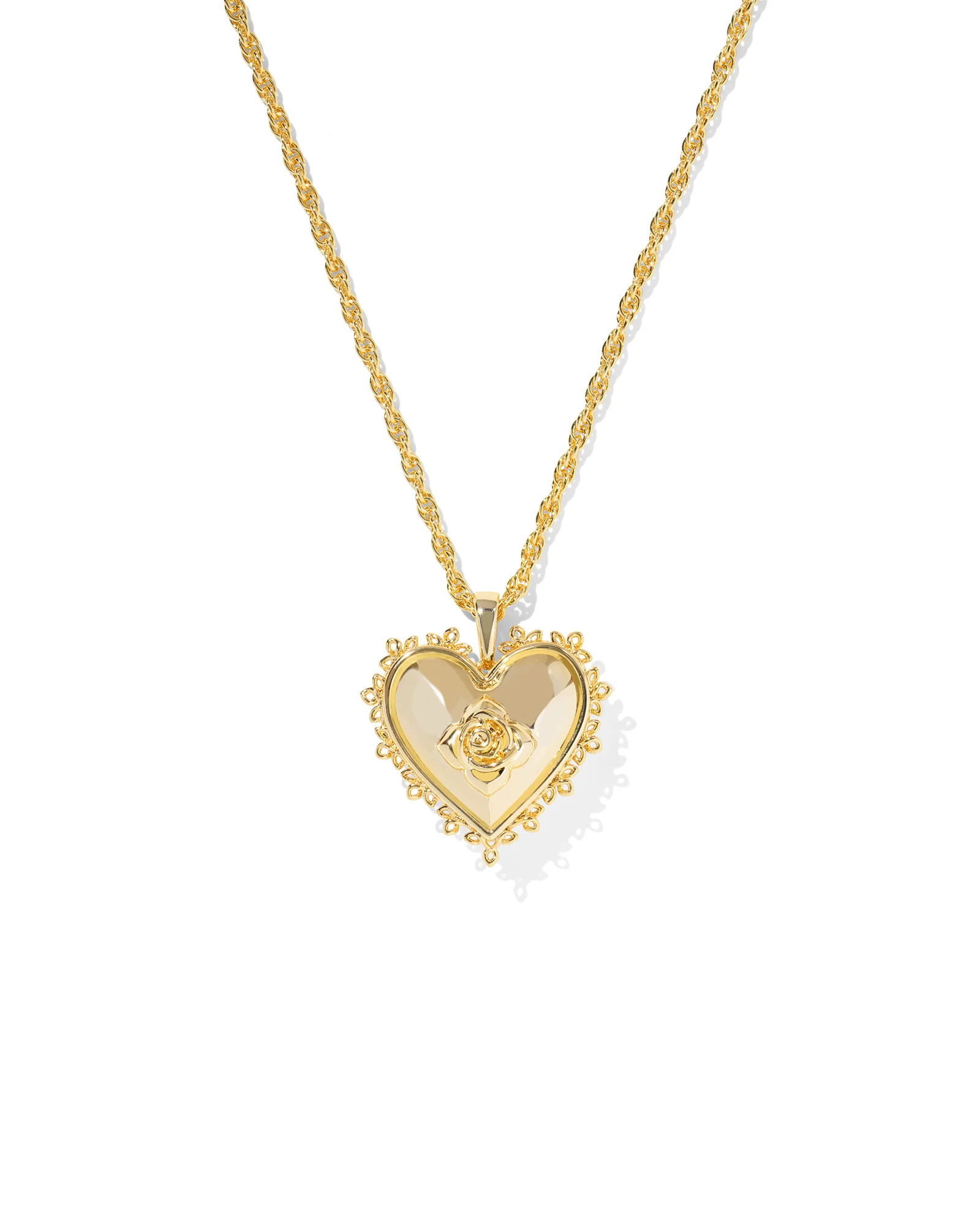Mallory Rose Gold Locket Short Pendant Necklace | Kendra Scott