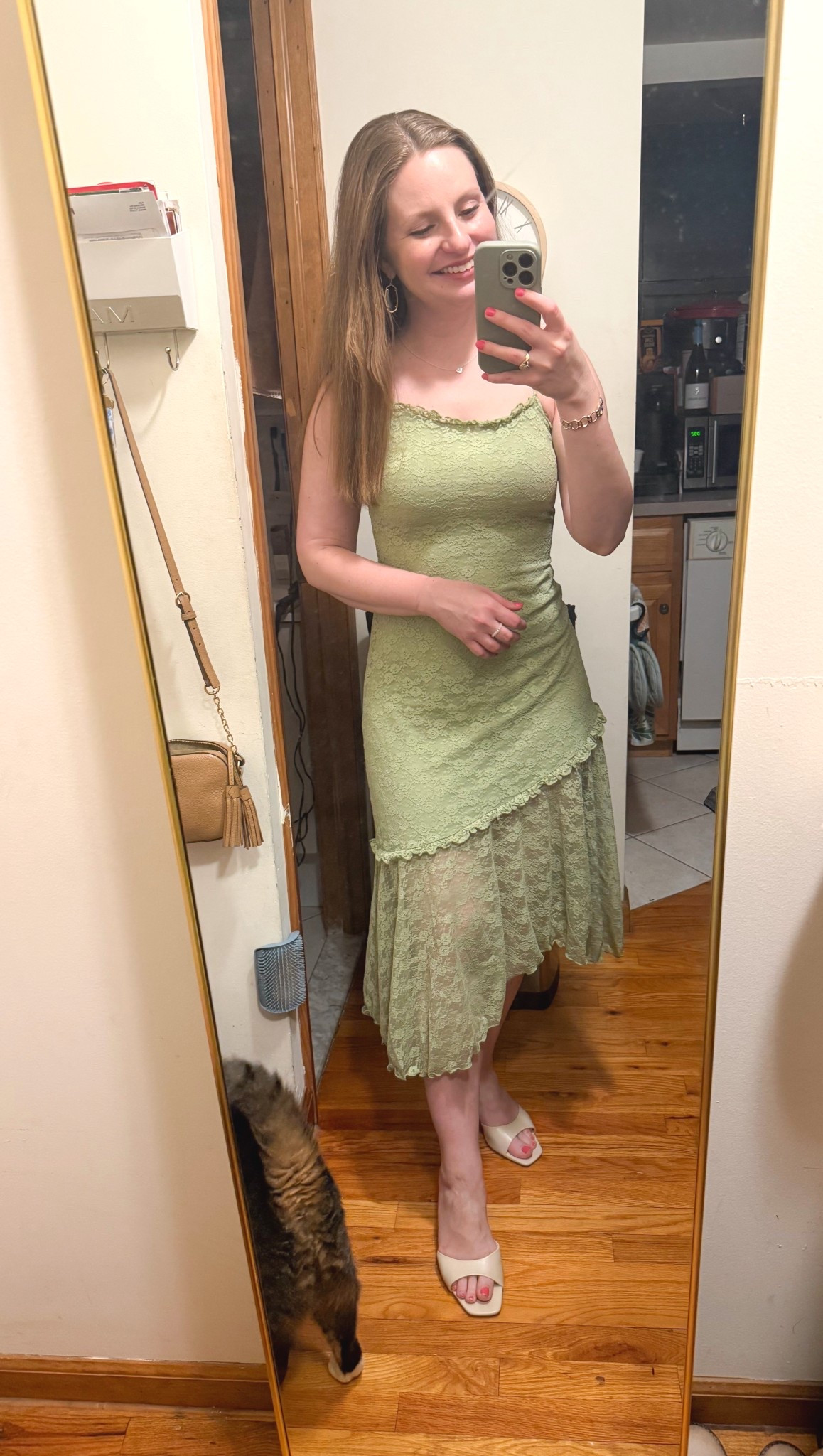 This asymmetrical lace dress is on sale for $25 today! Wearing an XS and love this green for spring. 

#LTKootd #LTKWedding