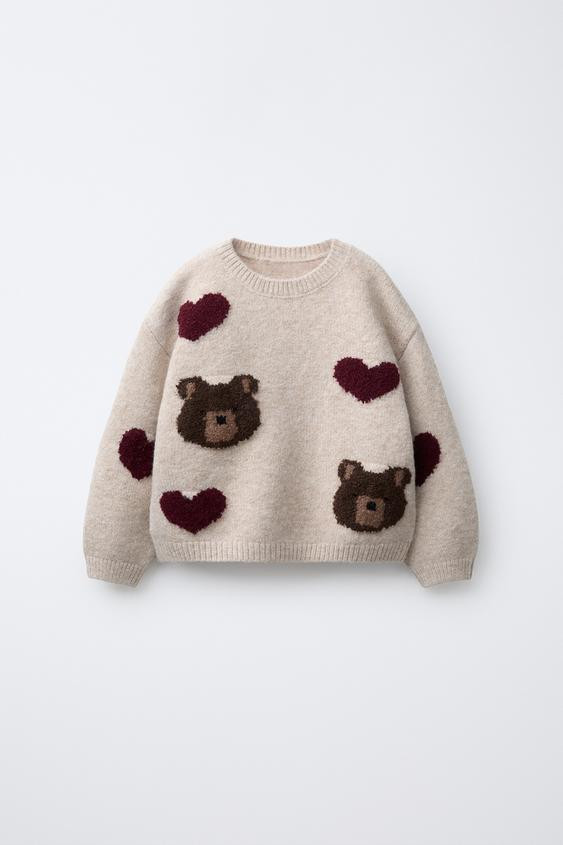 BEAR AND HEART KNIT SWEATER | Zara US