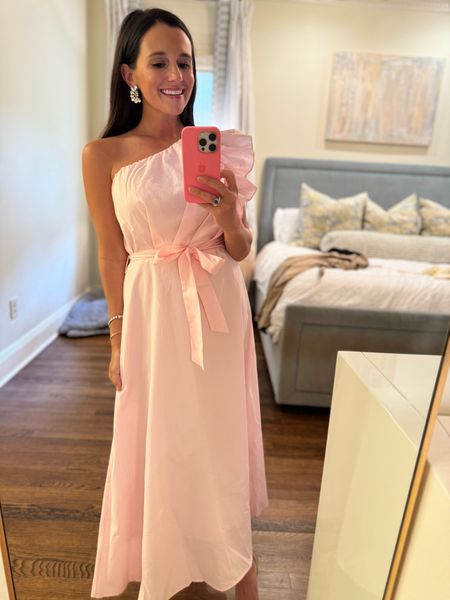 really obsessed with this one 🩷💕🌸 wedding guest dress / rehearsal dinner dress / wedding guest dress on a budget 

#LTKparties #LTKfindsunder50 #LTKstyletip