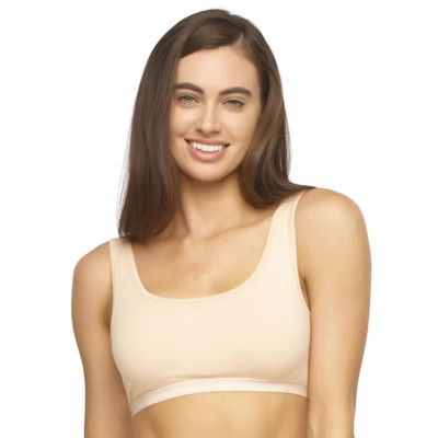 Felina Women's Organic Cotton Bralette (Wheat, Medium) | Target