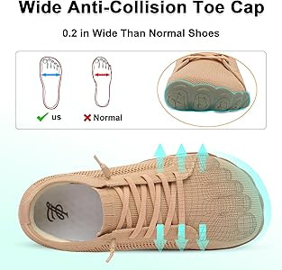 LeIsfIt Women's Barefoot Shoes Slip-On Sneakers Wide Toe Box Minimalist Shoes for Walking Hiking ... | Amazon (US)