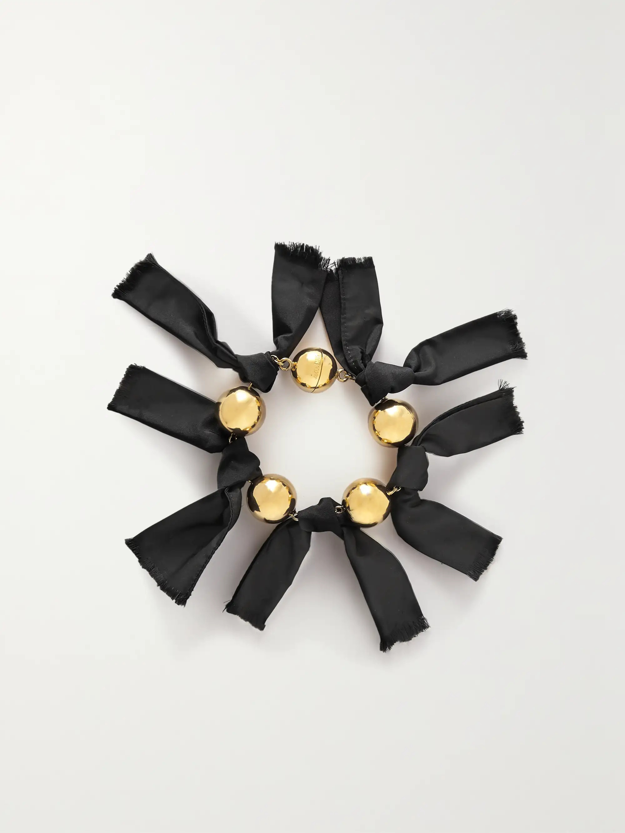 Gold-tone and taffeta bracelet | NET-A-PORTER (US)
