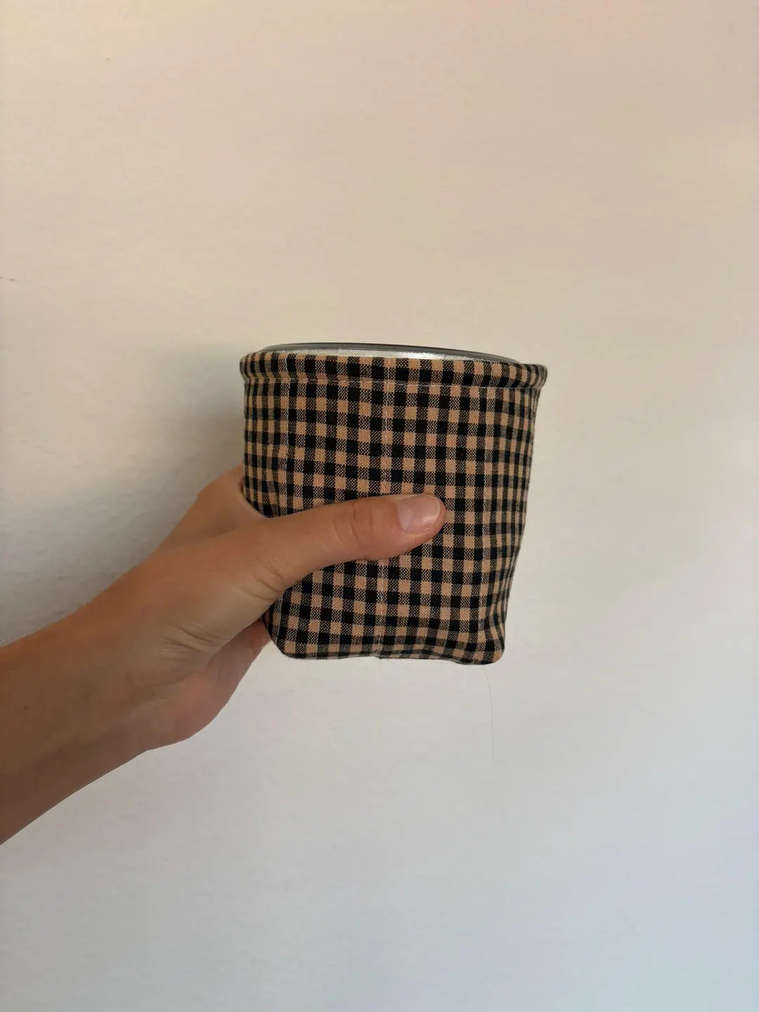 Tiny Brown Plaid Handmade Soft Quilted Weck Jar Cozy, Jar Sleeve, Drink Cover | Etsy (US)