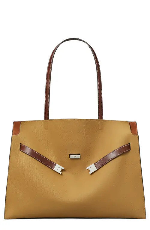 Tory Burch Lee Radziwill Canvas Tote in Khaki at Nordstrom | Nordstrom