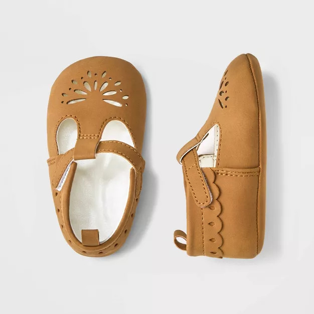 Baby Girls' Crib Shoes - Cat & Jack™ Brown | Target