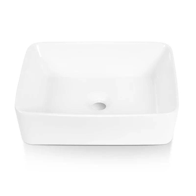BVS1915A-OL White Ceramic Rectangular Vessel Bathroom Sink | Wayfair North America