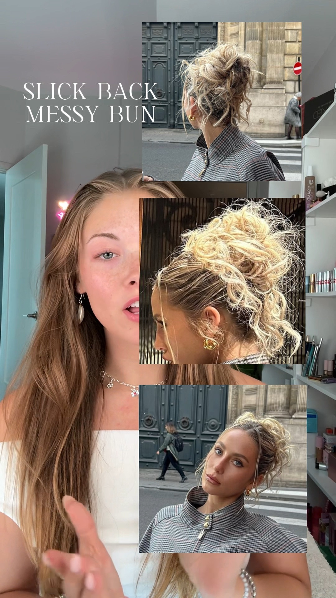 slick back messy bun tutorial 🎀