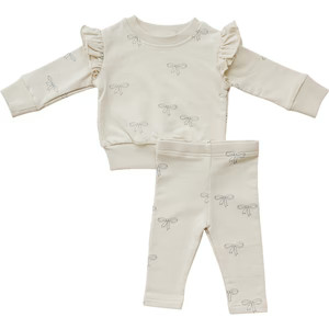 Mebie Baby Ribbon Ruffle French Terry Set | Mebie Baby