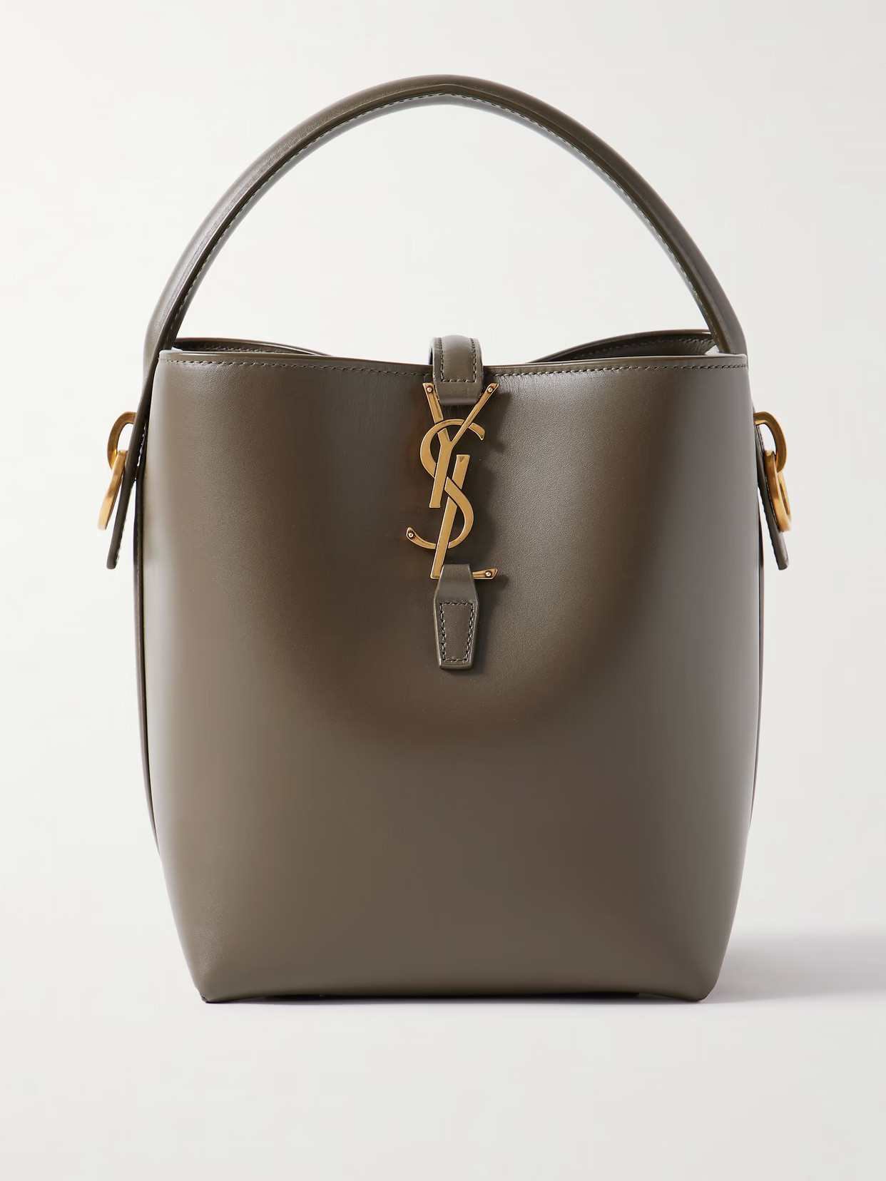 SAINT LAURENT - Le 37 Small Leather Bucket Bag - Green | NET-A-PORTER (US)