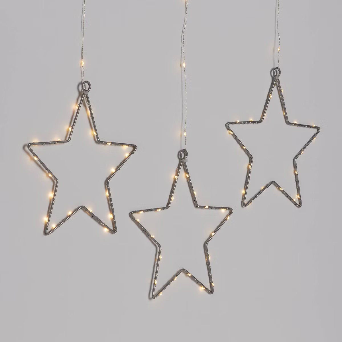 3pk 12in Lighted Window Curtain Stars Christmas Novelty Silhouette Lights Warm White - Wondershop... | Target