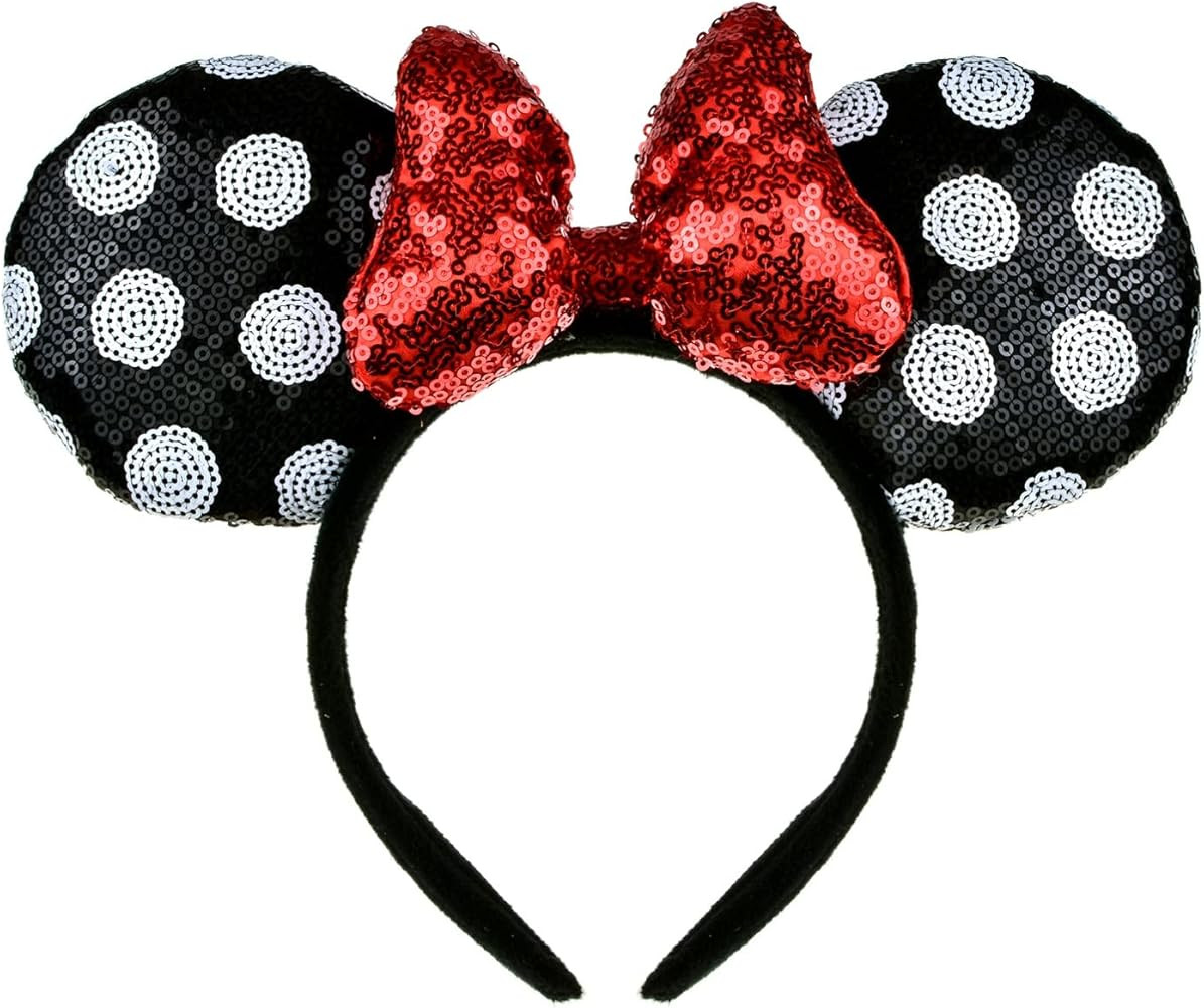 A Miaow 3D Black Mouse Sequin Ears Headband MM Glitter Butterfly Hair Clasp Park Supply Adults Wo... | Amazon (US)