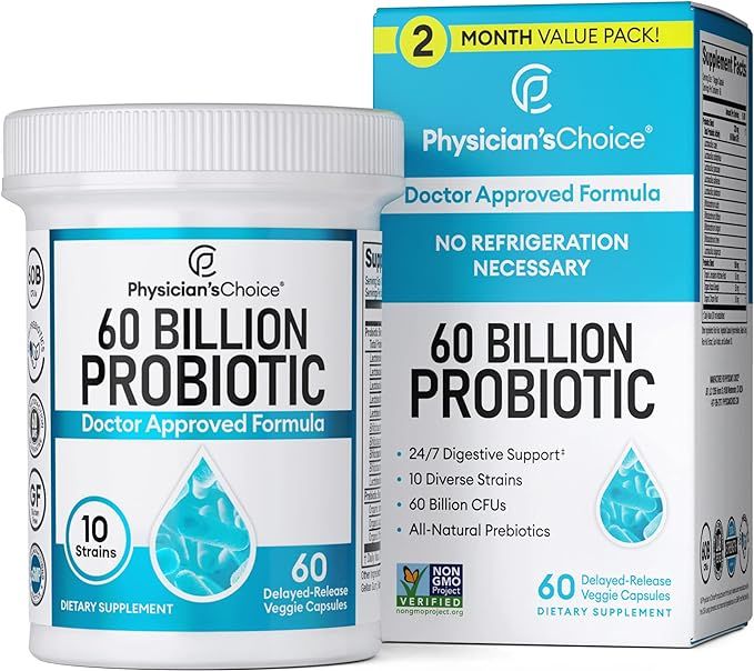 Physician's CHOICE Probiotics 60 Billion CFU - 10 Unique Strains + Organic Prebiotic, Crafted for... | Amazon (US)