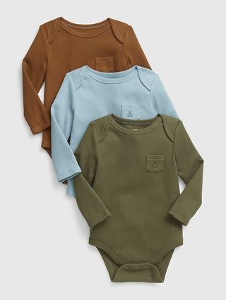 Baby 100% Organic Cotton Ribbed Bodysuit (3-Pack) | Gap (US)