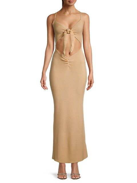 Danielle Bernstein Knot-Front Cutout Dress on SALE | Saks OFF 5TH | Saks Fifth Avenue OFF 5TH