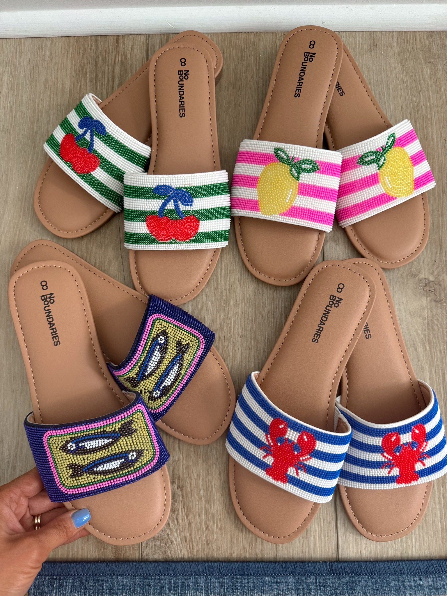 The CUTEST summer sandals just got RESTOCKED on Walmart and they are going to fly again 😍🍋🦞🐟🍒 These colorful beaded slide sandals are such a fun statement shoe for vacation outfits, beach trips, summer dinners, pool days, and all your patriotic summer looks! I seriously cannot get over the detail on these — the lemons, lobsters, cherries, and sardines are SO good.

They look way more expensive than they are, are comfy for everyday wear, and instantly make even the simplest outfit feel styled ✨ If you missed them the first time, now is your chance because sizes are already starting to go again!

#walmartfashion #walmartfinds #summerstyle #beachvacationoutfits #vacationstyle #sandals #summerfashion #coastalstyle #lobsterprint #cherryaesthetic #beachyoutfits #affordablefashion #walmartstyle #colorfulfashion #summeroutfitideas #resortstyle #coastalgrandmother #vacationoutfits #cute sandals #beadedsandals

#LTKootd