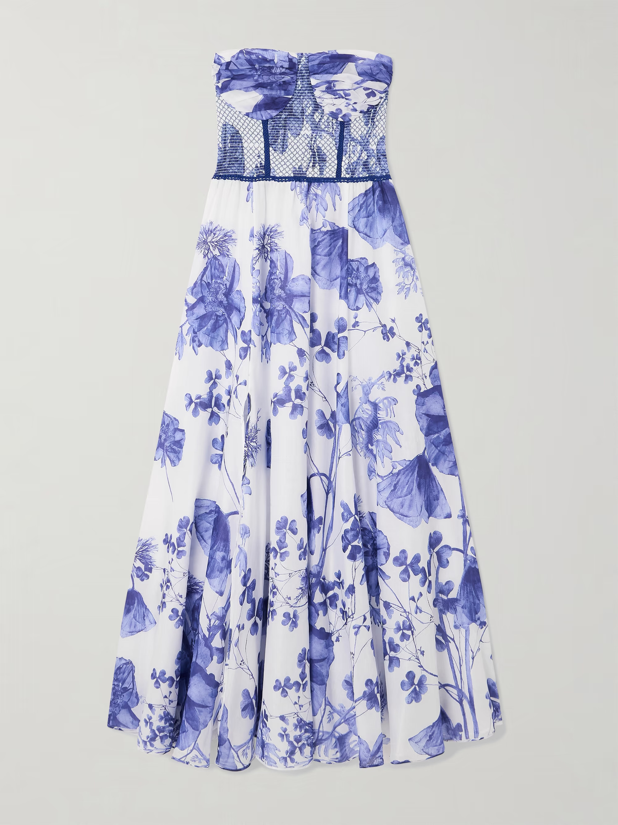 CHARO RUIZKolay strapless smocked floral-print cotton-blend maxi dress | NET-A-PORTER (UK & EU)