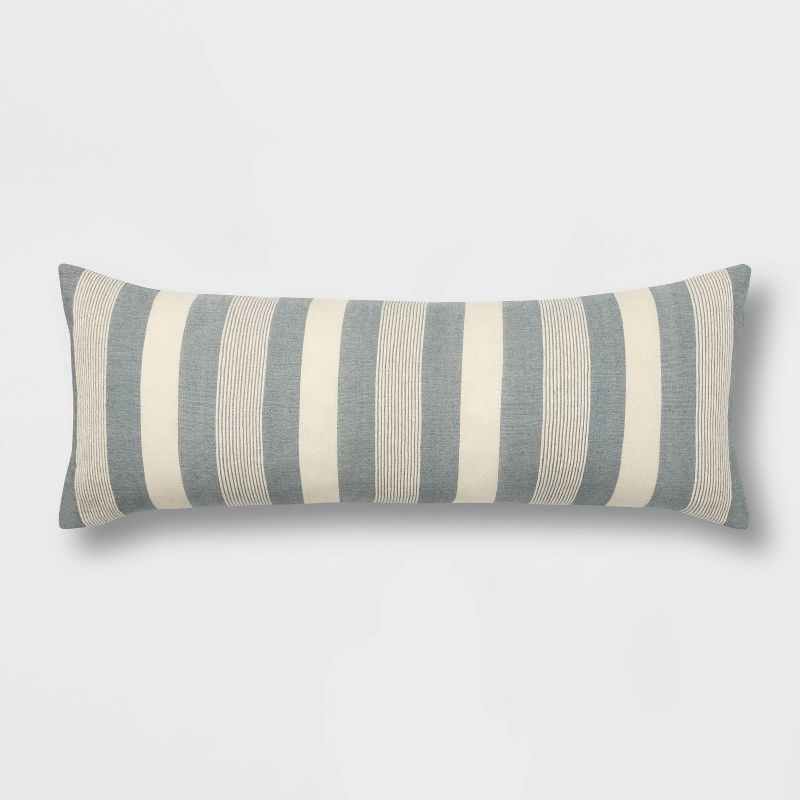 Oversized Oblong Woven Stripe Throw Pillow Gray - Threshold&#8482; | Target
