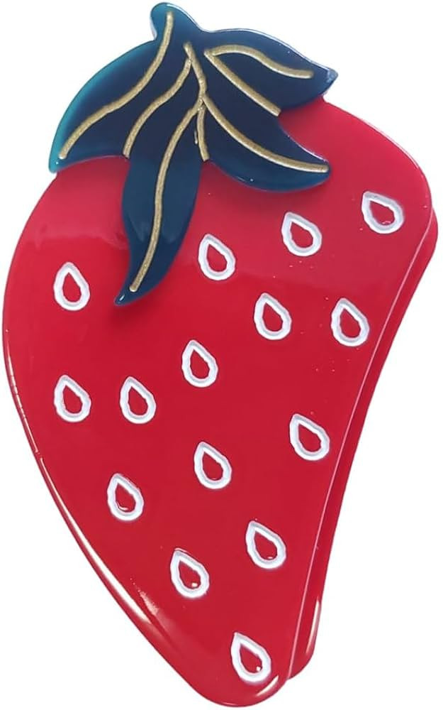Big Strawberry Claw Clips,Cellulose Acetate Hair Clips,Small Claw Clips for Women | Amazon (US)