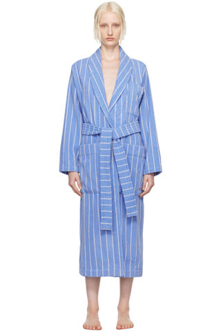 Blue & White Classic Bathrobe | SSENSE