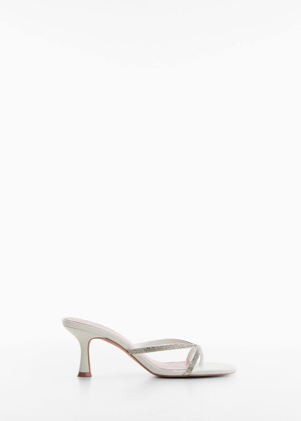Heeled sandal with strass strap -  Women | Mango United Kingdom | MANGO (UK)