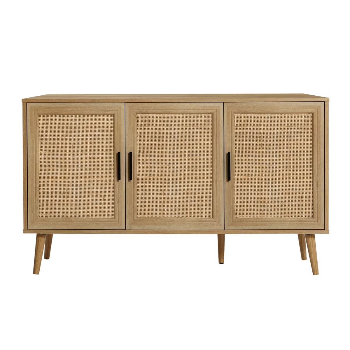 LuxenHome Rattan Buffet Cabinet with Storage, 47" Light Oak Finish Wood Accent Sideboard Cabinet ... | Target