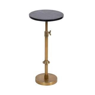 Kate and Laurel Engles 10.00 in. Gold Round Marble End Table 227529 - The Home Depot | The Home Depot
