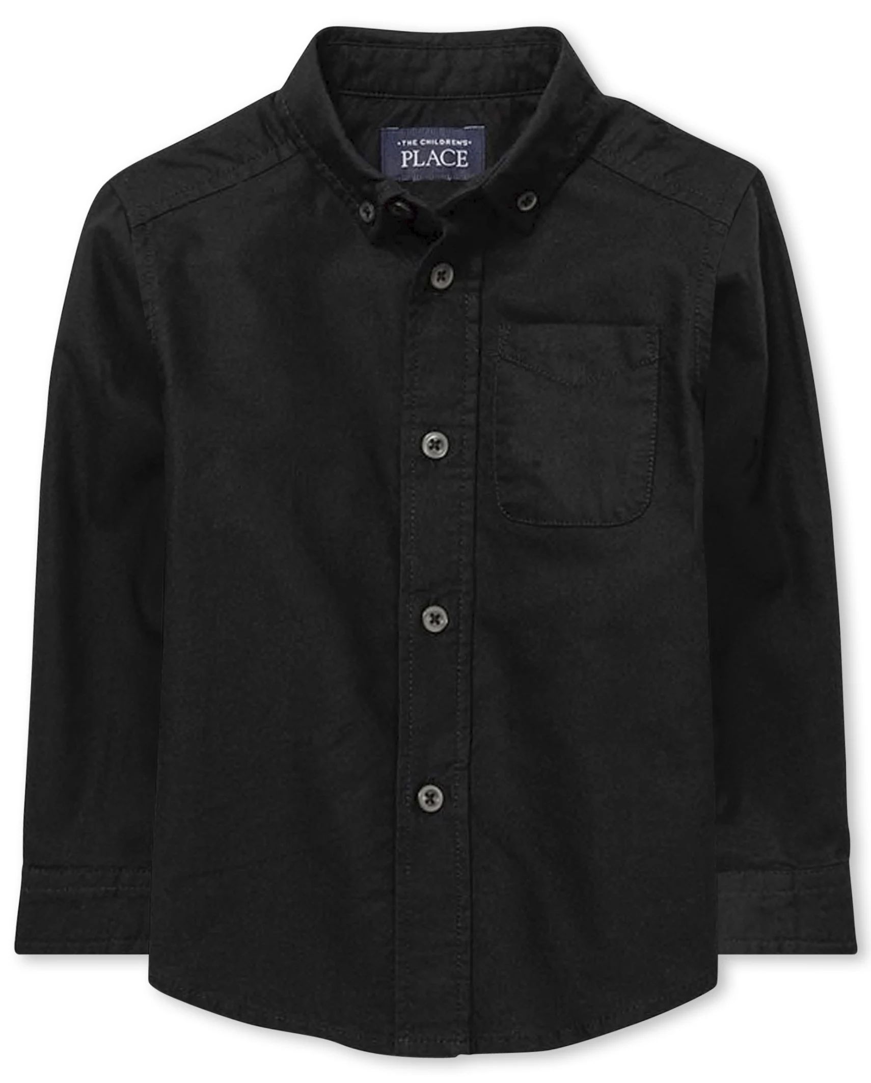 Toddler Boys Uniform Long Sleeve Oxford Button Down Shirt | The Children's Place  - BLACK | The Children's Place